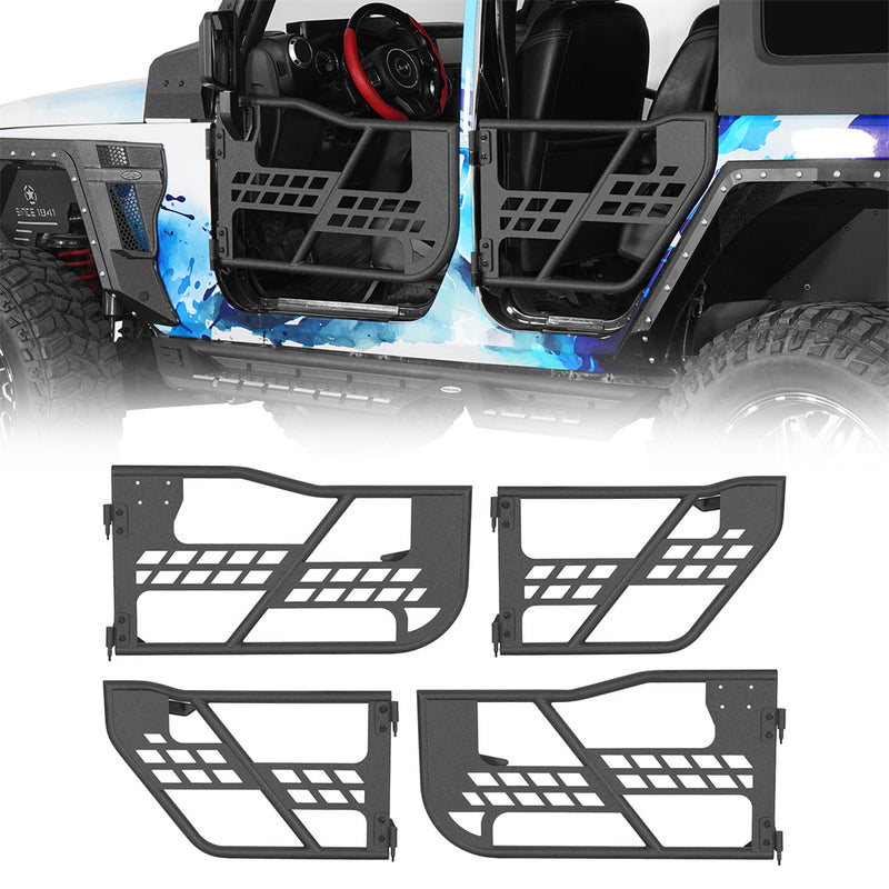 Load image into Gallery viewer, HookeRoad 4-Door Tubular Doors Half Doors for 2007-2018 Jeep Wrangler JK b2033s 2