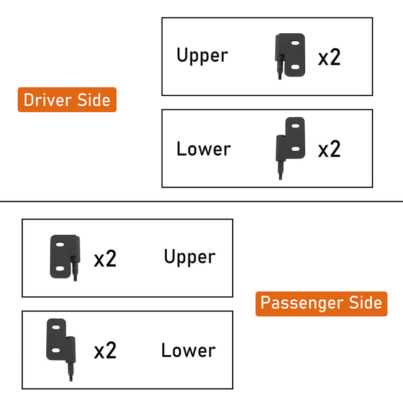 Load image into Gallery viewer, HookeRoad 4-Door Tubular Doors Half Doors for 2007-2018 Jeep Wrangler JK b2033s 5