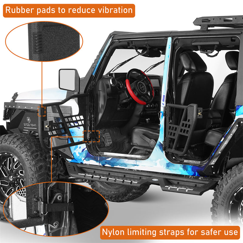 Load image into Gallery viewer, HookeRoad 4-Door Tubular Doors Half Doors for 2007-2018 Jeep Wrangler JK b2033s 7