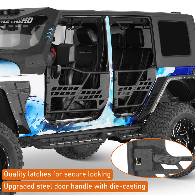 Load image into Gallery viewer, HookeRoad 4-Door Tubular Doors Half Doors for 2007-2018 Jeep Wrangler JK b2033s 8