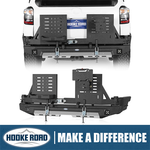Load image into Gallery viewer, Hooke Road 4Runner Rear Bumper with Tire Carrier & Jerry Can Holder for 2010-2024 Toyota 4Runner b9811ab 13
