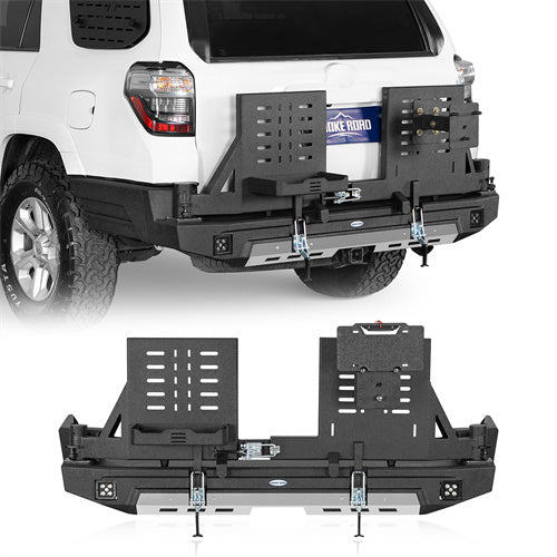 Load image into Gallery viewer, Hooke Road 4Runner Rear Bumper with Tire Carrier & Jerry Can Holder for 2010-2024 Toyota 4Runner b9811ab 1