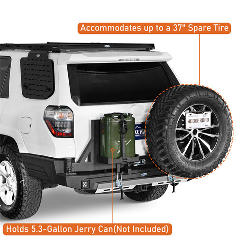 Load image into Gallery viewer, Hooke Road 4Runner Rear Bumper with Tire Carrier & Jerry Can Holder for 2010-2024 Toyota 4Runner b9811ab 8