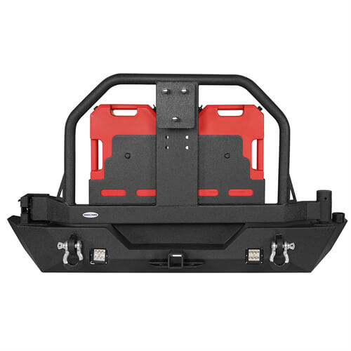 Load image into Gallery viewer, HookeRoad Rear Bumper With Rack Bar & Spare Tire Frame for 2007-2018 Jeep Wrangler JK b2015s 7