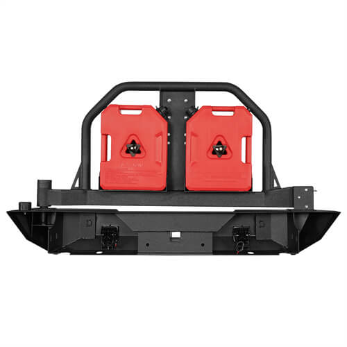 Load image into Gallery viewer, HookeRoad Rear Bumper With Rack Bar & Spare Tire Frame for 2007-2018 Jeep Wrangler JK b2015s 8
