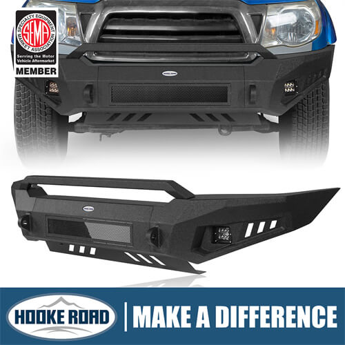 Load image into Gallery viewer, Tacoma Aftermarket Front Bumper w/ Skid Plate For 2005-2011 Toyota Tacoma - Hooke Road B4025S 1