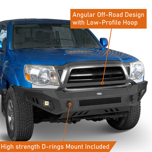 Load image into Gallery viewer, Tacoma Aftermarket Front Bumper w/ Skid Plate For 2005-2011 Toyota Tacoma - Hooke Road B4025S 6