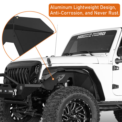 Load image into Gallery viewer, Hooke Road Aftermarket Aluminum Front Inner Fender Liners for 2007-2018 Jeep Wrangler JK b2119s 10