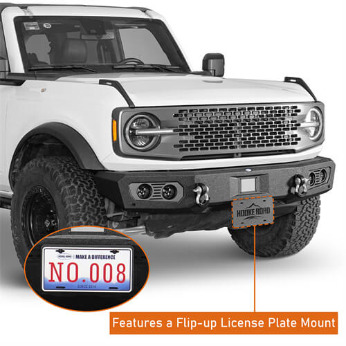 Load image into Gallery viewer, Aftermarket Front Bumper Off Road Parts w/D-Rings & LED Lights For 2021-2023 Ford Bronco - Hooke Road b8922s 14