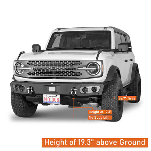 Load image into Gallery viewer, Aftermarket Front Bumper Off Road Parts w/D-Rings & LED Lights For 2021-2023 Ford Bronco - Hooke Road b8922s 19