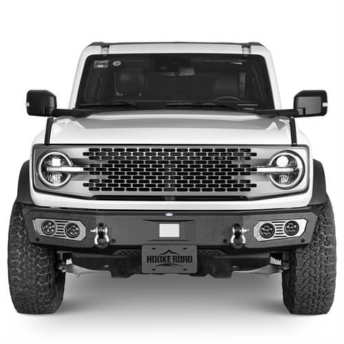 Load image into Gallery viewer, Aftermarket Front Bumper Off Road Parts w/D-Rings & LED Lights For 2021-2023 Ford Bronco - Hooke Road b8922s 3