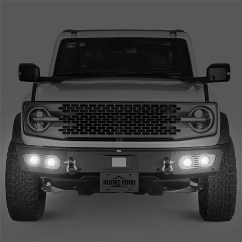 Load image into Gallery viewer, Aftermarket Front Bumper Off Road Parts w/D-Rings & LED Lights For 2021-2023 Ford Bronco - Hooke Road b8922s 9