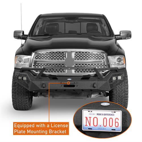 Load image into Gallery viewer, 2013-2018 Ram 1500 Aftermarket Front Bumper 4x4 Truck Parts - Hooke Road b6020s 12