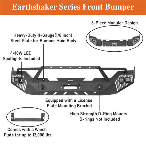 Load image into Gallery viewer, 2013-2018 Ram 1500 Aftermarket Front Bumper 4x4 Truck Parts - Hooke Road b6020s 15