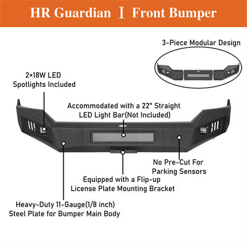 Load image into Gallery viewer, 2013-2018 Ram 1500 Aftermarket Front Bumper 4x4 Truck Parts - Hooke Road b6023s 13