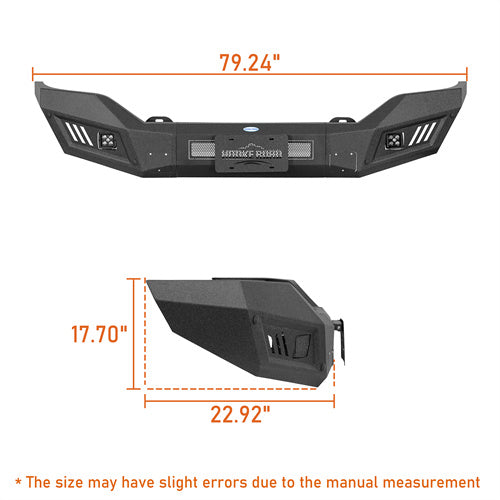 Load image into Gallery viewer, Hooke Road  Aftermarket Front Bumper with LED Spotlights for 2016-2018 GMC Sierra 1500 b9461 7