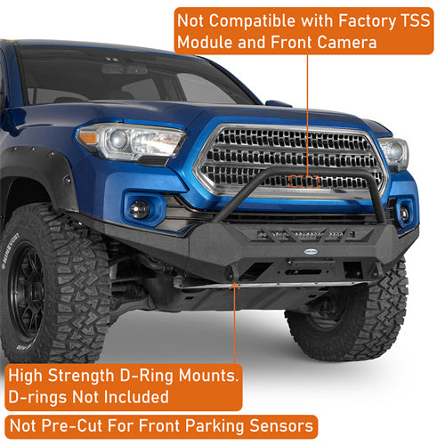 Load image into Gallery viewer, Hooke Road Aftermarket Front Bumper with Winch Plate & LED Light Bar for 2016-2023 Toyota Tacoma 3rd Gen b4220s 10