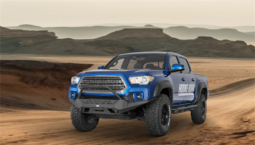 Load image into Gallery viewer, Hooke Road Aftermarket Front Bumper with Winch Plate & LED Light Bar for 2016-2023 Toyota Tacoma 3rd Gen b4220s 15
