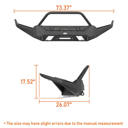 Load image into Gallery viewer, Hooke Road Aftermarket Front Bumper with Winch Plate & LED Light Bar for 2016-2023 Toyota Tacoma 3rd Gen b4220s 8