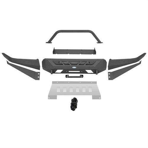 Load image into Gallery viewer, Hooke Road Aftermarket Front Bumper with Winch Plate & LED Light Bar for 2016-2023 Toyota Tacoma 3rd Gen b4220s 9