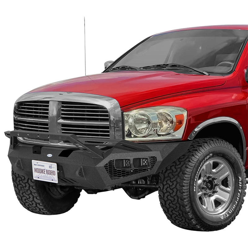 Load image into Gallery viewer, Hooke Road Aftermarket Front Bumper w/ Winch Plate & 4 × LED Lights for 2006-2008 Ram 1500 b6506ab 2