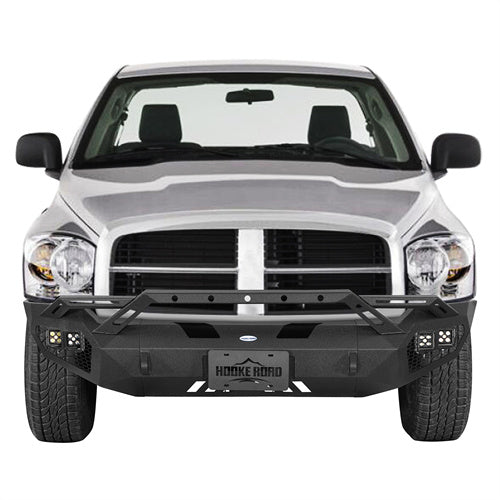 Hooke Road Aftermarket Front Bumper w/ Winch Plate & 4 × LED Lights for 2006-2008 Ram 1500 b6506ab 2