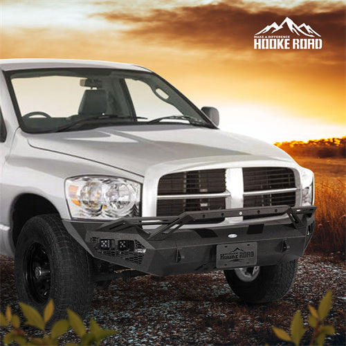 Load image into Gallery viewer, Hooke Road Aftermarket Front Bumper w/ Winch Plate & 4 × LED Lights for 2006-2008 Ram 1500 b6506ab 4