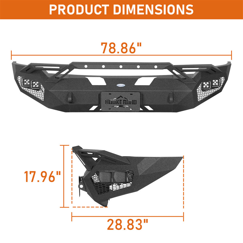 Load image into Gallery viewer, Hooke Road Aftermarket Front Bumper w/ Winch Plate & 4 × LED Lights for 2006-2008 Ram 1500 b6506ab 6