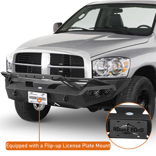 Load image into Gallery viewer, Hooke Road Aftermarket Front Bumper w/ Winch Plate & 4 × LED Lights for 2006-2008 Ram 1500 b6506ab 9