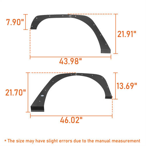 Load image into Gallery viewer, 2007-2018 Jeep Wrangler JK Front & Rear Fender Flare Kit Jeep JK Accessories - Hooke Road b2093s 17