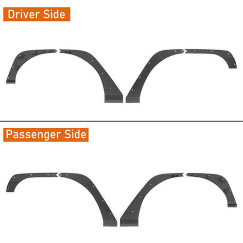 Load image into Gallery viewer, 2007-2018 Jeep Wrangler JK Front & Rear Fender Flare Kit Jeep JK Accessories - Hooke Road b2093s 19