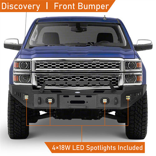 Load image into Gallery viewer, Hooke Road Aftermarket Full Width Front Bumper 4x4 Truck Parts For 2014-2015 Chevy Silverado 1500 b9028 10