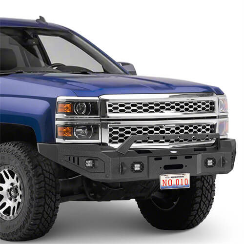 Load image into Gallery viewer, Hooke Road Aftermarket Full Width Front Bumper 4x4 Truck Parts For 2014-2015 Chevy Silverado 1500 b9028 4