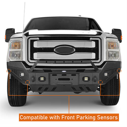 Load image into Gallery viewer, Aftermarket Full-Width Ford F-250 Front Bumper Pickup Truck Parts For 2011-2016 Ford F-250 - Hooke Road b8525 11
