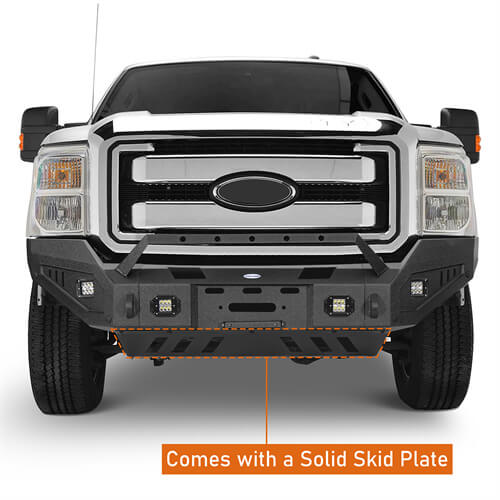 Load image into Gallery viewer, Aftermarket Full-Width Ford F-250 Front Bumper Pickup Truck Parts For 2011-2016 Ford F-250 - Hooke Road b8525 13