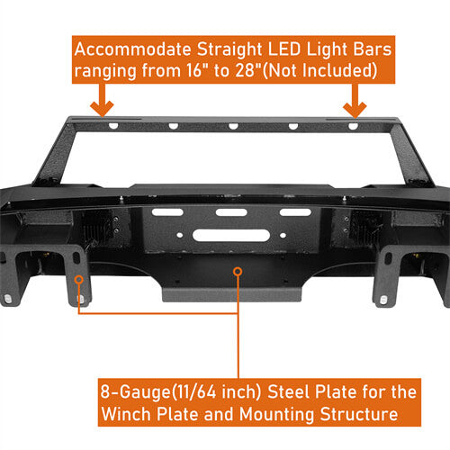 Load image into Gallery viewer, Aftermarket Full-Width GMC Sierra Front Bumper Pickup Truck Parts For 2020-2023 GMC Sierra 2500HD/3500HD - Hooke Road b9205 12