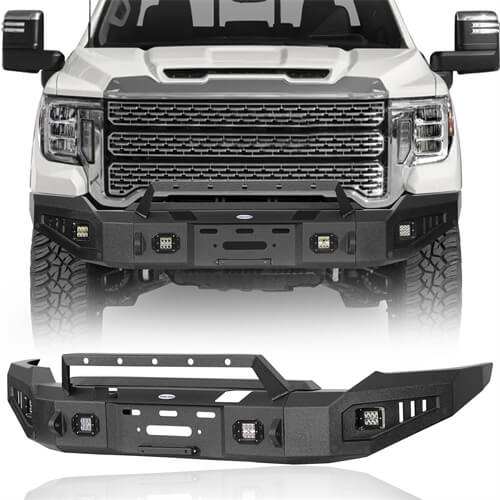 Load image into Gallery viewer, Aftermarket Full-Width GMC Sierra Front Bumper Pickup Truck Parts For 2020-2023 GMC Sierra 2500HD/3500HD - Hooke Road b9205 2-2