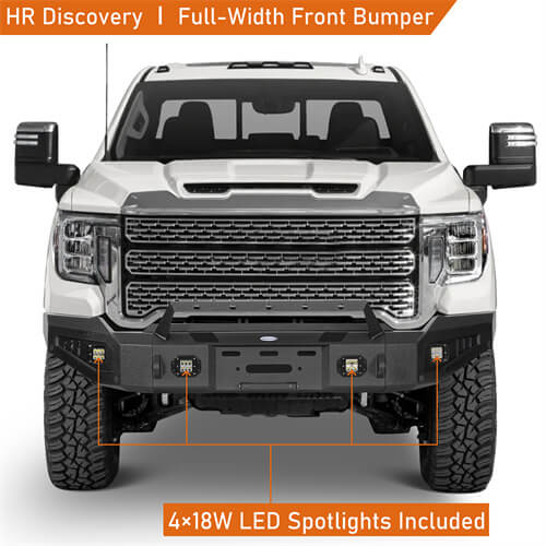 Load image into Gallery viewer, Aftermarket Full-Width GMC Sierra Front Bumper Pickup Truck Parts For 2020-2023 GMC Sierra 2500HD/3500HD - Hooke Road b9205 8