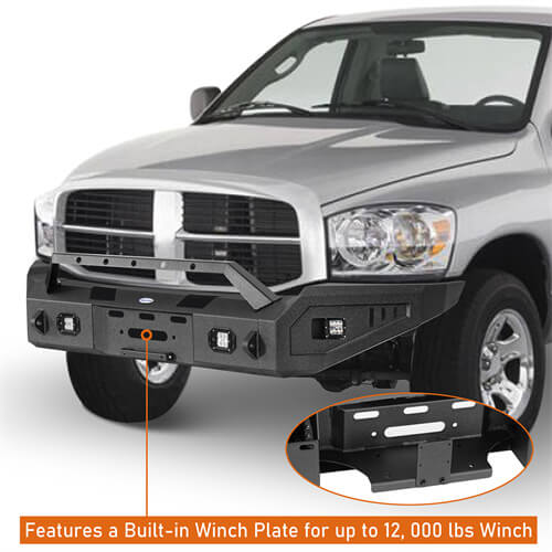 Load image into Gallery viewer, Aftermarket Full-Width Ram 1500 Front Bumper Pickup Truck Parts For 2006-2008 Ram 1500 - Hooke Road b6505 11