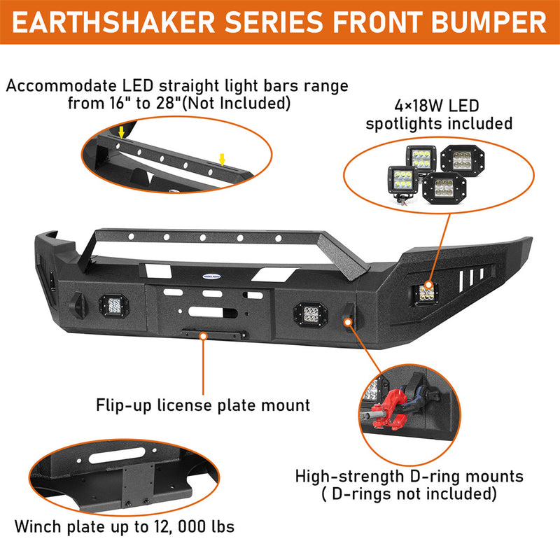 Load image into Gallery viewer, Aftermarket Full-Width Ram 1500 Front Bumper Pickup Truck Parts For 2006-2008 Ram 1500 - Hooke Road b6505 8