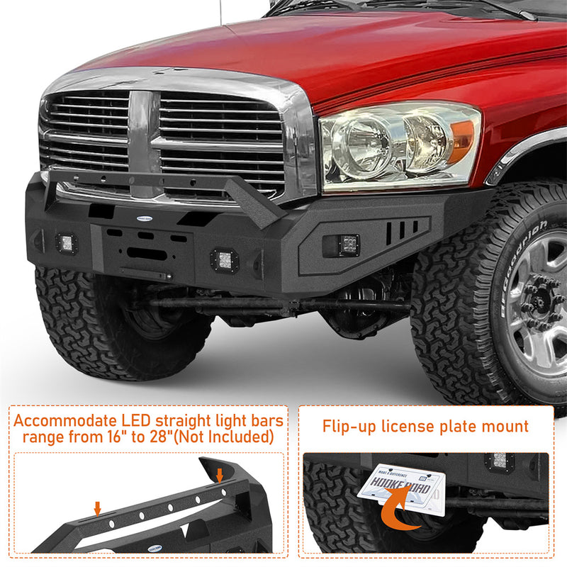 Load image into Gallery viewer, Aftermarket Full-Width Ram 1500 Front Bumper Pickup Truck Parts For 2006-2008 Ram 1500 - Hooke Road b6505 9