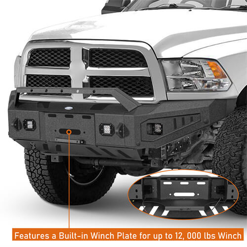 Load image into Gallery viewer, Aftermarket Full-Width Ram 2500 Front Bumper Pickup Truck Parts For 2010-2018 Ram 2500 - Hooke Road b6404 11