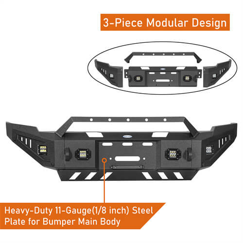 Load image into Gallery viewer, Aftermarket Full-Width Ram 2500 Front Bumper Pickup Truck Parts For 2010-2018 Ram 2500 - Hooke Road b6404 13
