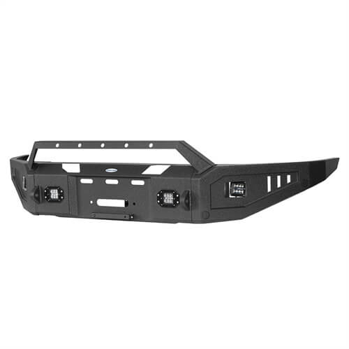 Load image into Gallery viewer, Aftermarket Full Width Front Bumper w/ Winch Plate & LED Spotlights For 2015-2018 Ram 1500 Rebel - HookeRoad b6012 21