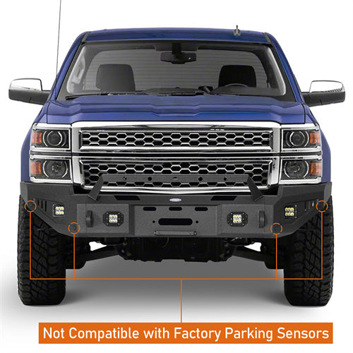 Load image into Gallery viewer, Hooke Road Aftermarket Full Width Front Bumper 4x4 Truck Parts For 2014-2015 Chevy Silverado 1500 b9028 12