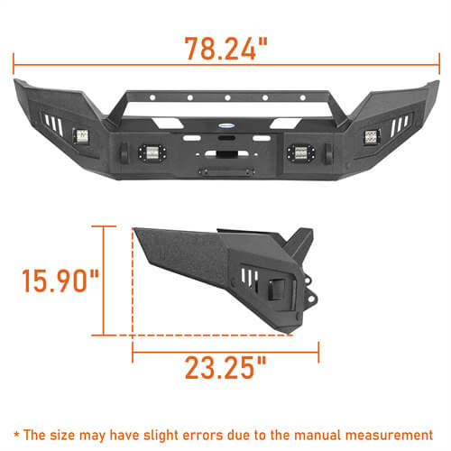 Load image into Gallery viewer, 16-18 Silverado 1500 Aftermarket Full-Width Front Bumper w/ Winch Plate & LED Lights - Hooke Road b9026 14