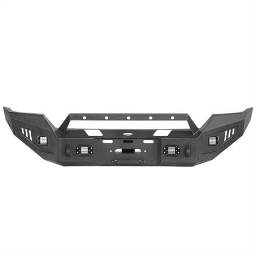 Load image into Gallery viewer, 16-18 Silverado 1500 Aftermarket Full-Width Front Bumper w/ Winch Plate & LED Lights - Hooke Road b9026 16