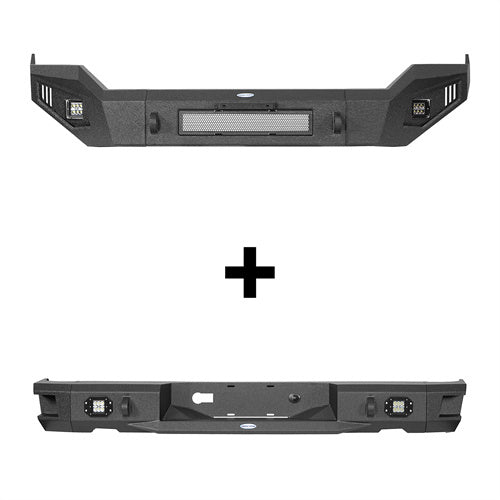 Aftermarket Full Width Front & Rear Bumper For 2013-2018 Dodge Ram 1500 (Excluding Rebel)- Hooke Road