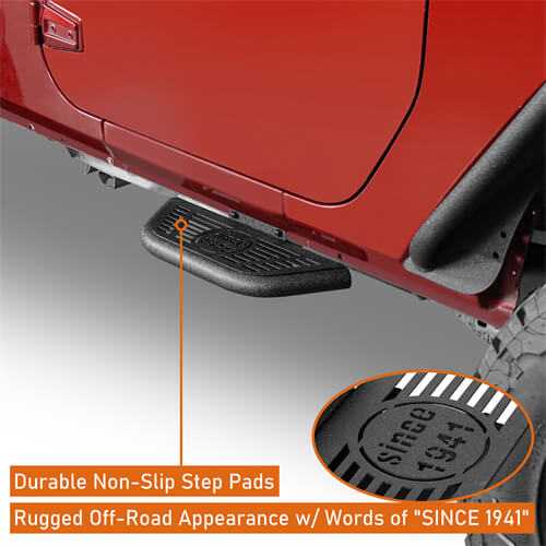 Load image into Gallery viewer, Side Hoop Steps Kit Jeep Wrangler Parts For 2007-2018 Jeep Wrangler JK 2-Door - Hooke Road b2095s 15