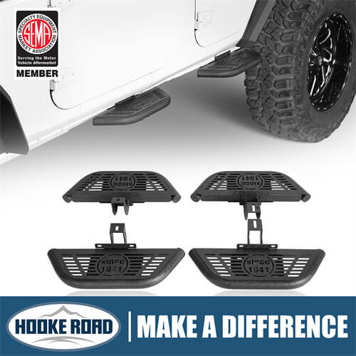 Load image into Gallery viewer, Side Hoop Steps Kit Jeep Wrangler Accessories For 2007-2018 Jeep Wrangler JK 4-Door - Hooke Road b2094s 1